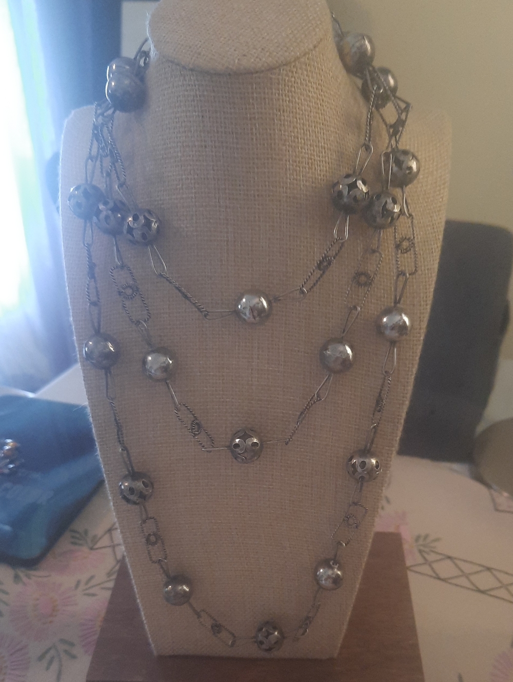 Vintage Silverplate Ethnic Wedding Necklace
